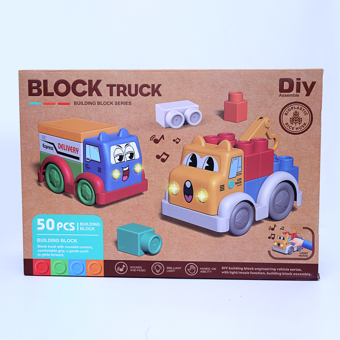 Bioplastic Block  Truck 50 Pcs