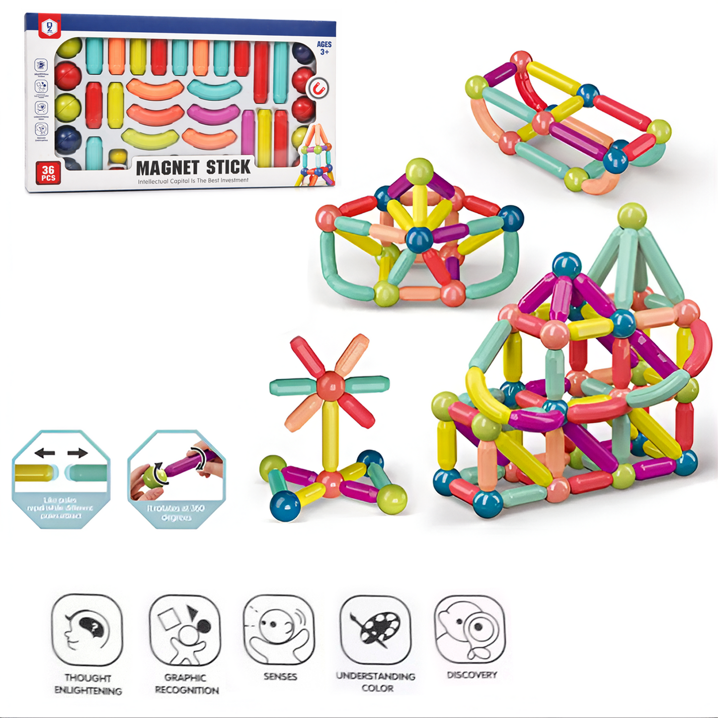 Magnetic stick 36 pcs